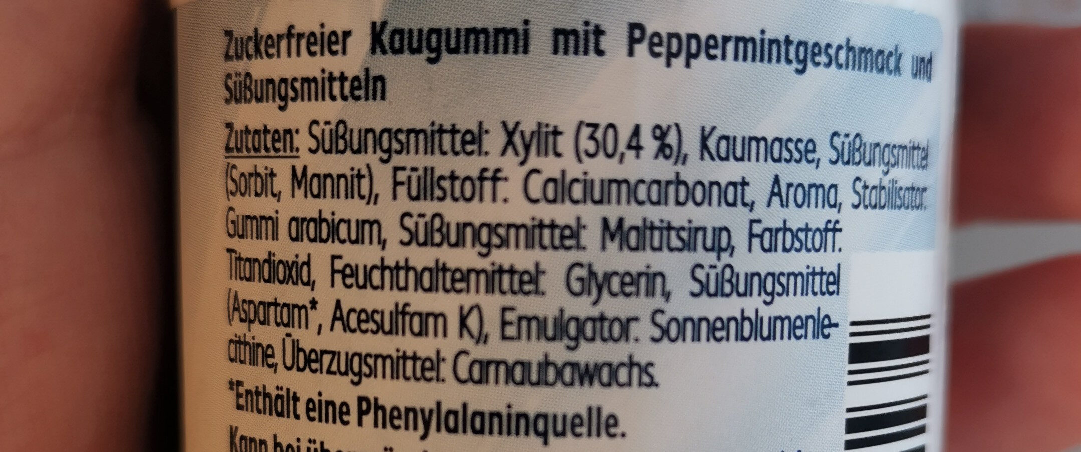 Strong Mint Kaugummi - Zutaten