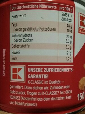 Cashew-Kerne pikant - Nutrition facts - de