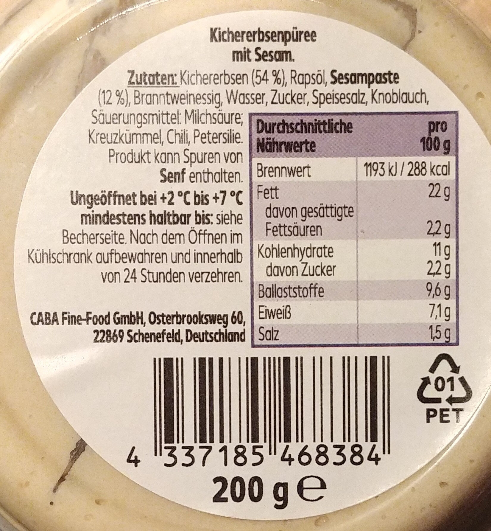 Hummus Classic - Ingredients - de