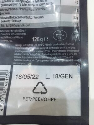 Parmiggiano Reggiano DOP - Recycling instructions and/or packaging information