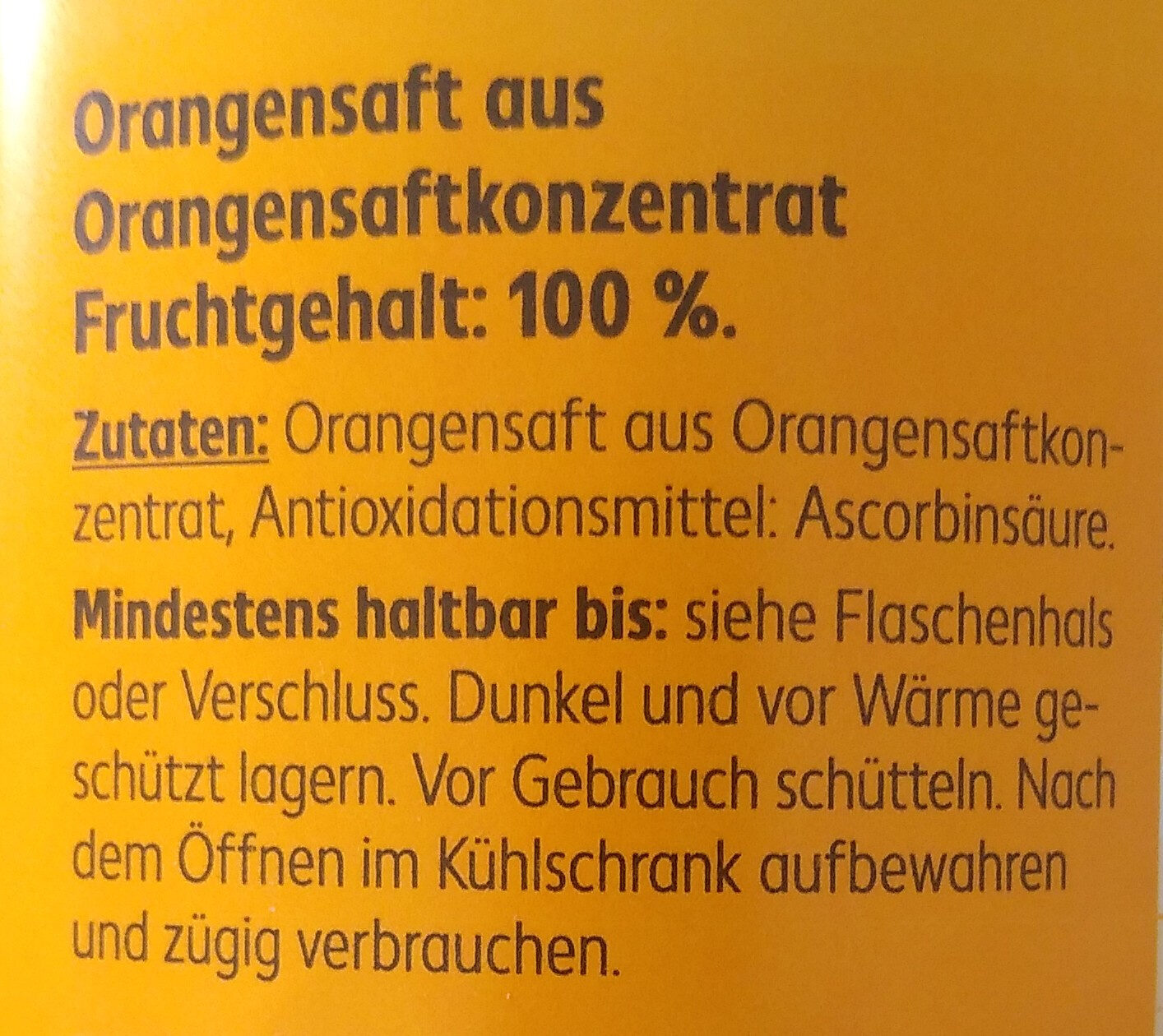 K-Classic Orangensaft - Ingredients - de