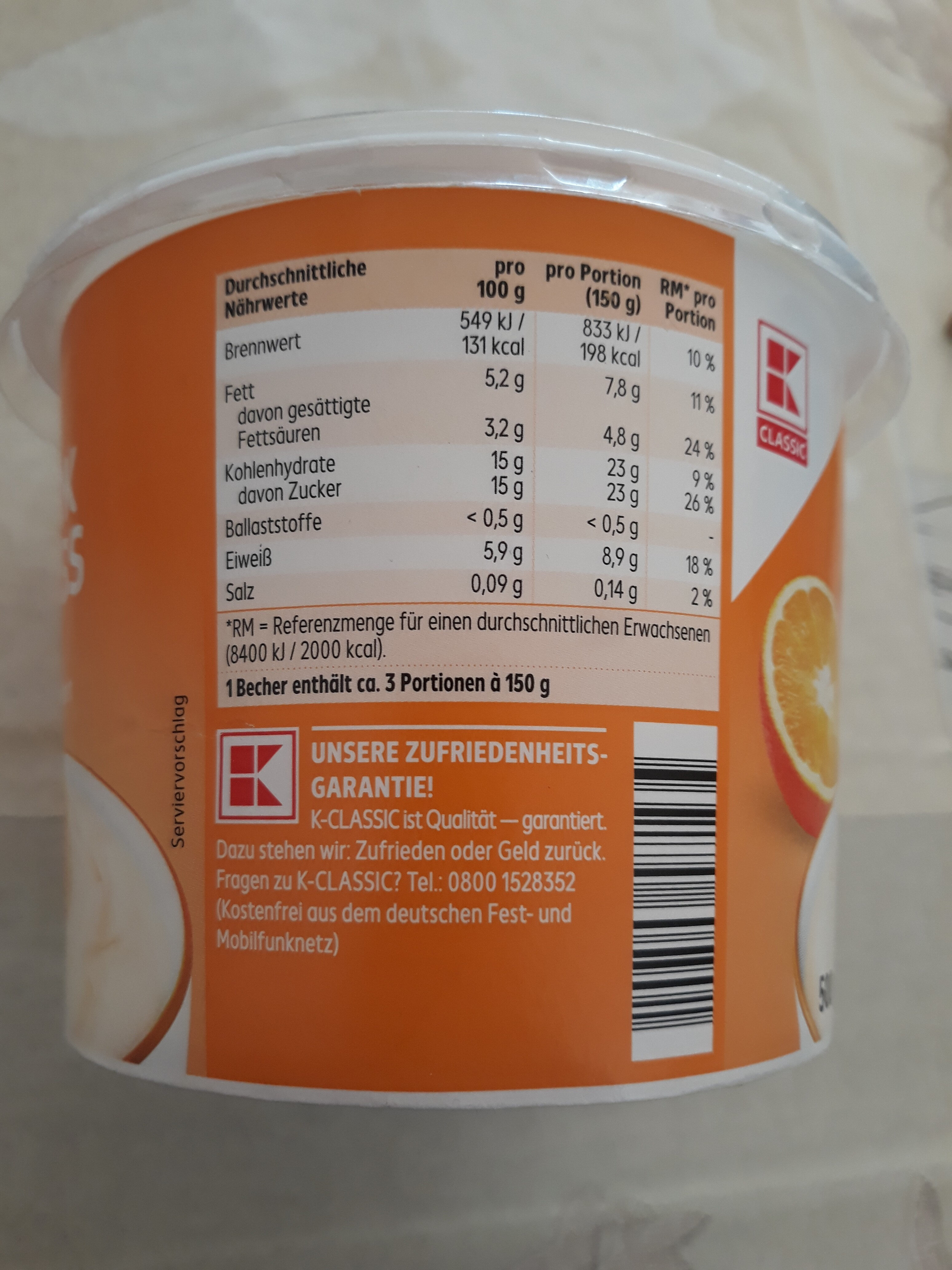Cremiger Quark-Genuss - Orange - Produkt