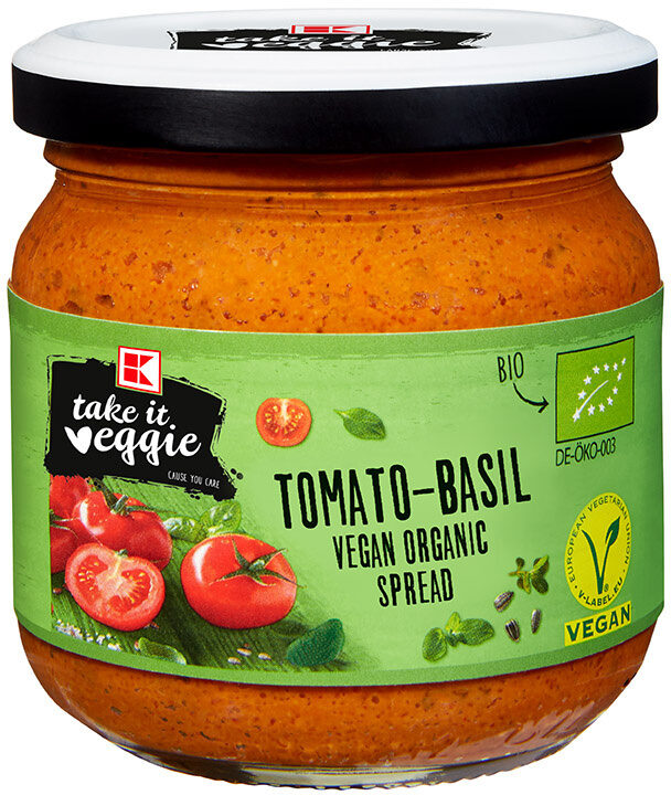 K-take it veggie Organic Bread Spread Tomato Basil 180g - Produkt