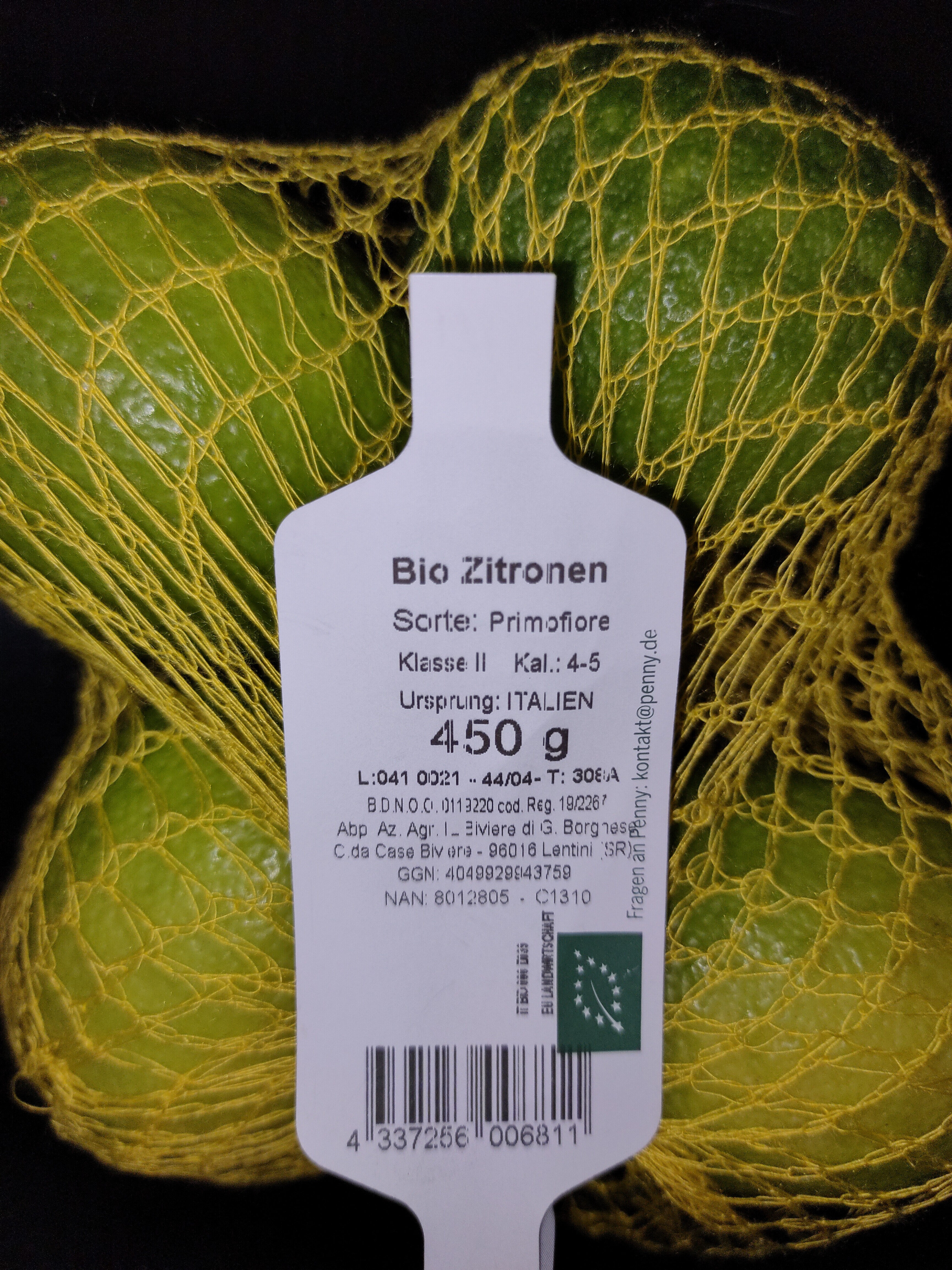 Bio-Zitronen, Primofiore - Produkt