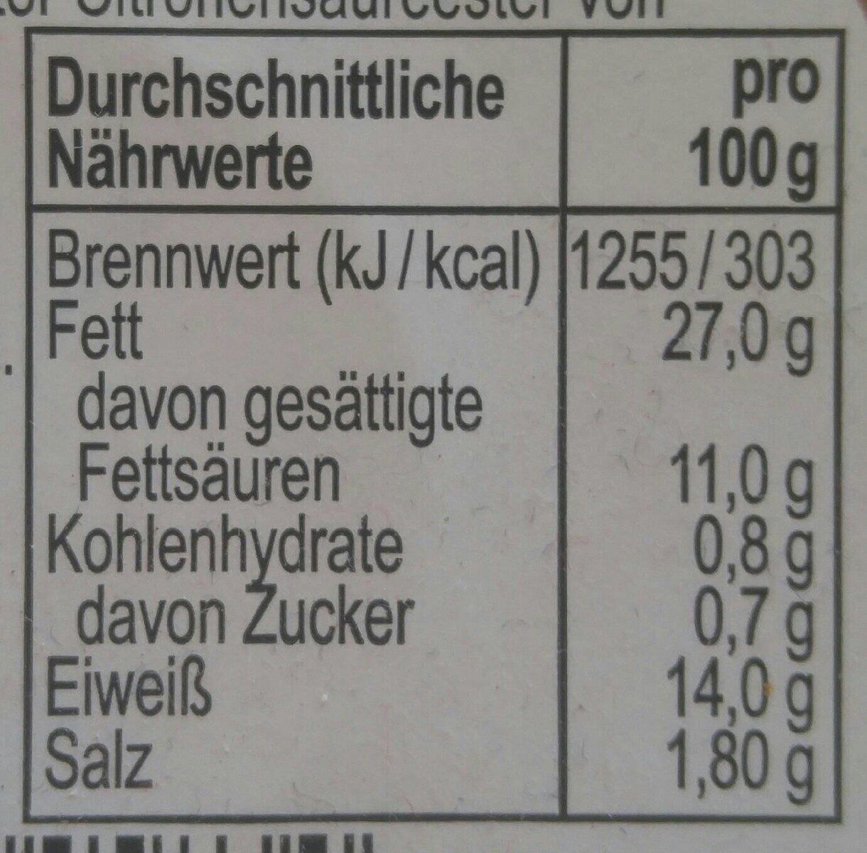 Leberwurst Hausmacher Art - Nutrition facts - de