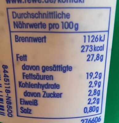Crème Fraîche mit Kräutern - Nutrition facts - de