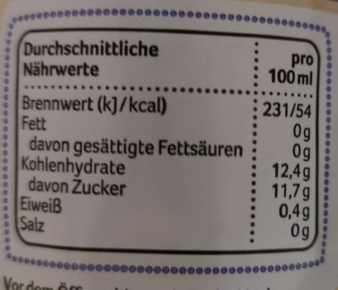 Schwarze Johannisbeere - Nutrition facts - de