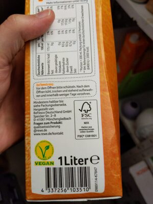 Orangensaft mit Fruchtfleisch - Wiederverwertungsanweisungen und/oder Verpackungsinformationen