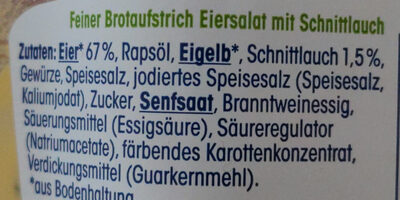 Feiner Brotaufstrich Ei-Schnittlauch - Ingredientes - de