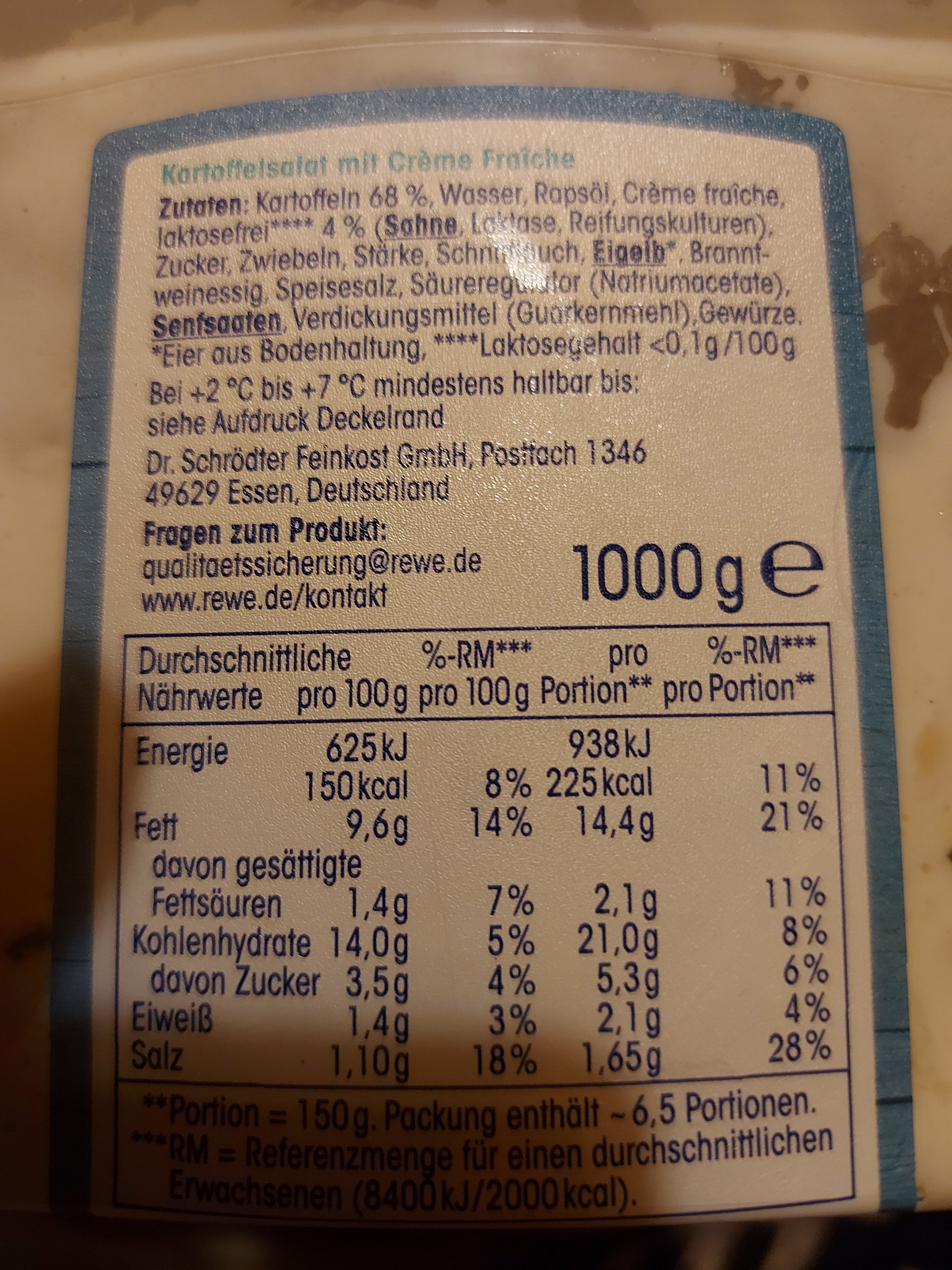 Kartoffelsalat mit Creme Fraiche - Ingredients - de