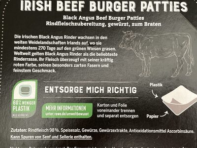 Irish Beef Burger Patties - Zutaten