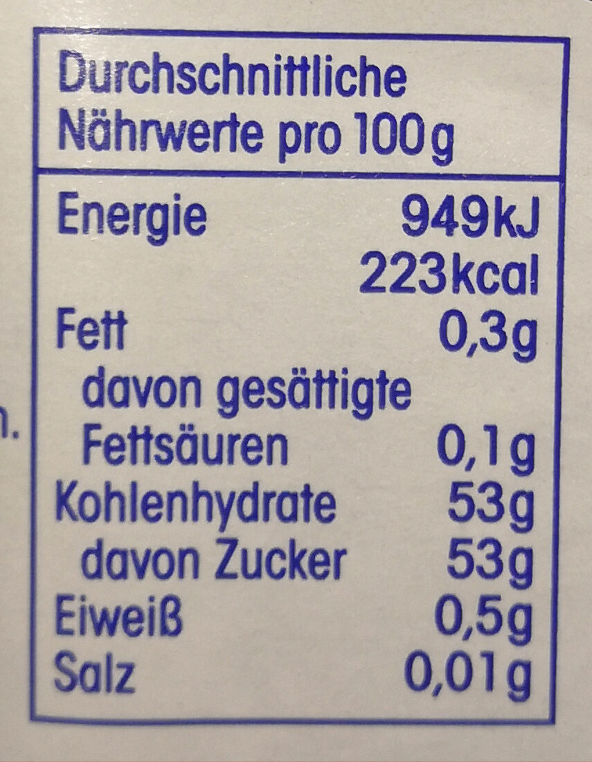 Sauerkirsche Konfitüre extra - 营养成分 - de