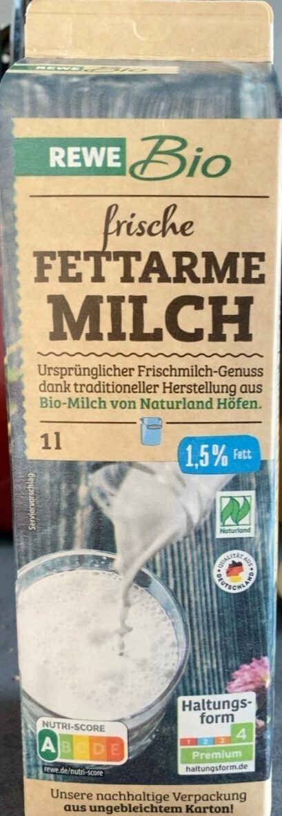 Rewe bio frische fettarme Milch - Produkt