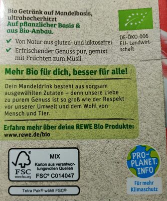 Mandel drink ohne Zucker - Recycling instructions and/or packaging information - de