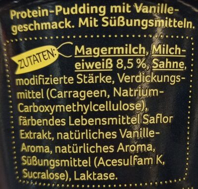 High Protein Pudding Vanille - Zutaten