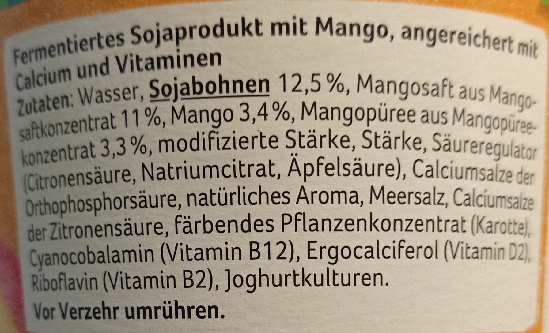Soja Mango - Zutaten