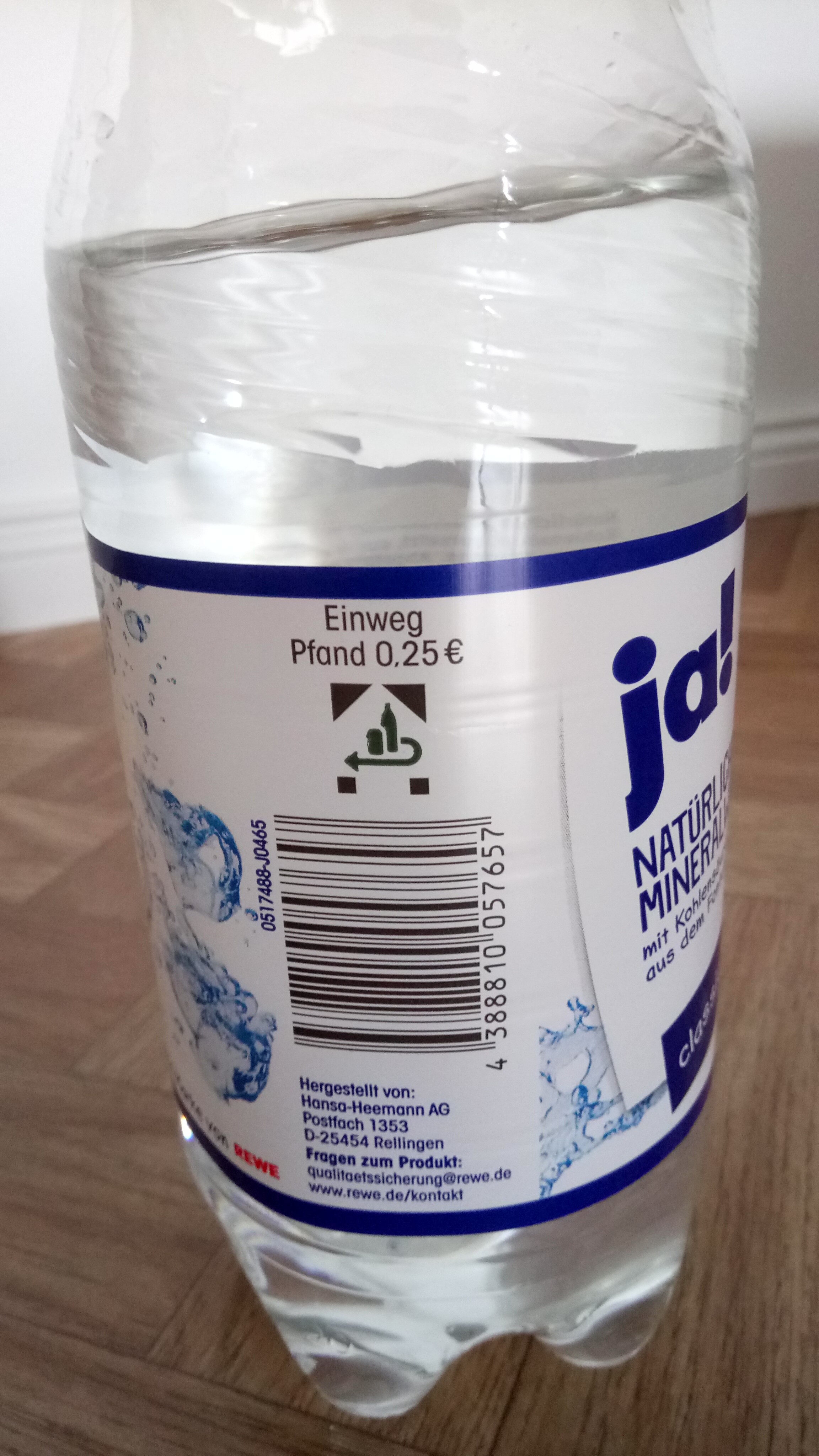 Ja! Natürliches Mineralwasser - Instruction de recyclage et/ou informations d'emballage - de