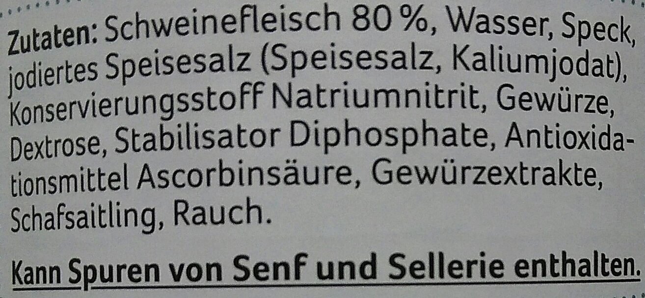 Wiener Würstchen - Ingredients - de
