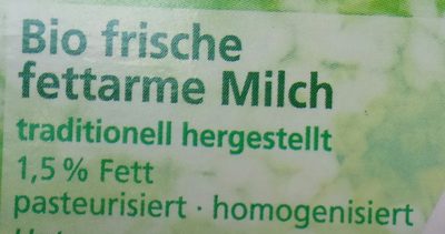 Rewe Bio Frische Fettarme Milch - Ingredients - de