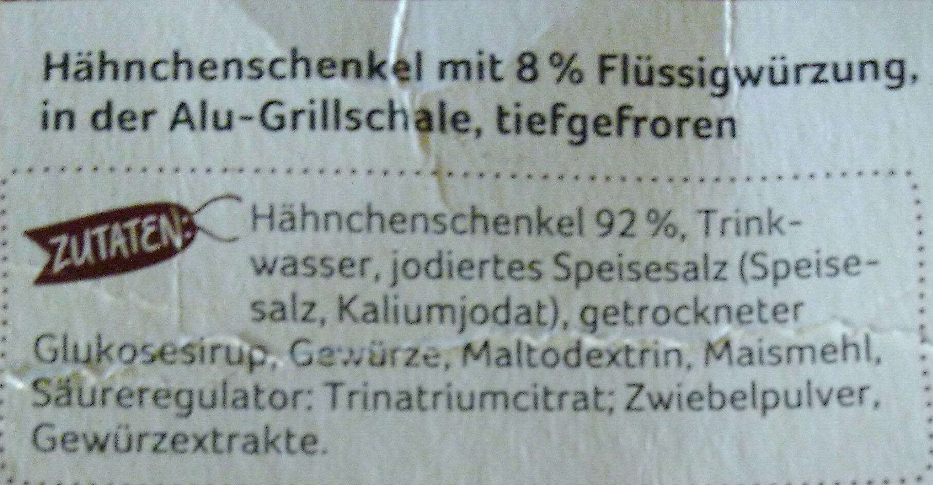 Hähnchen Grillschenkel - Ingredients - de