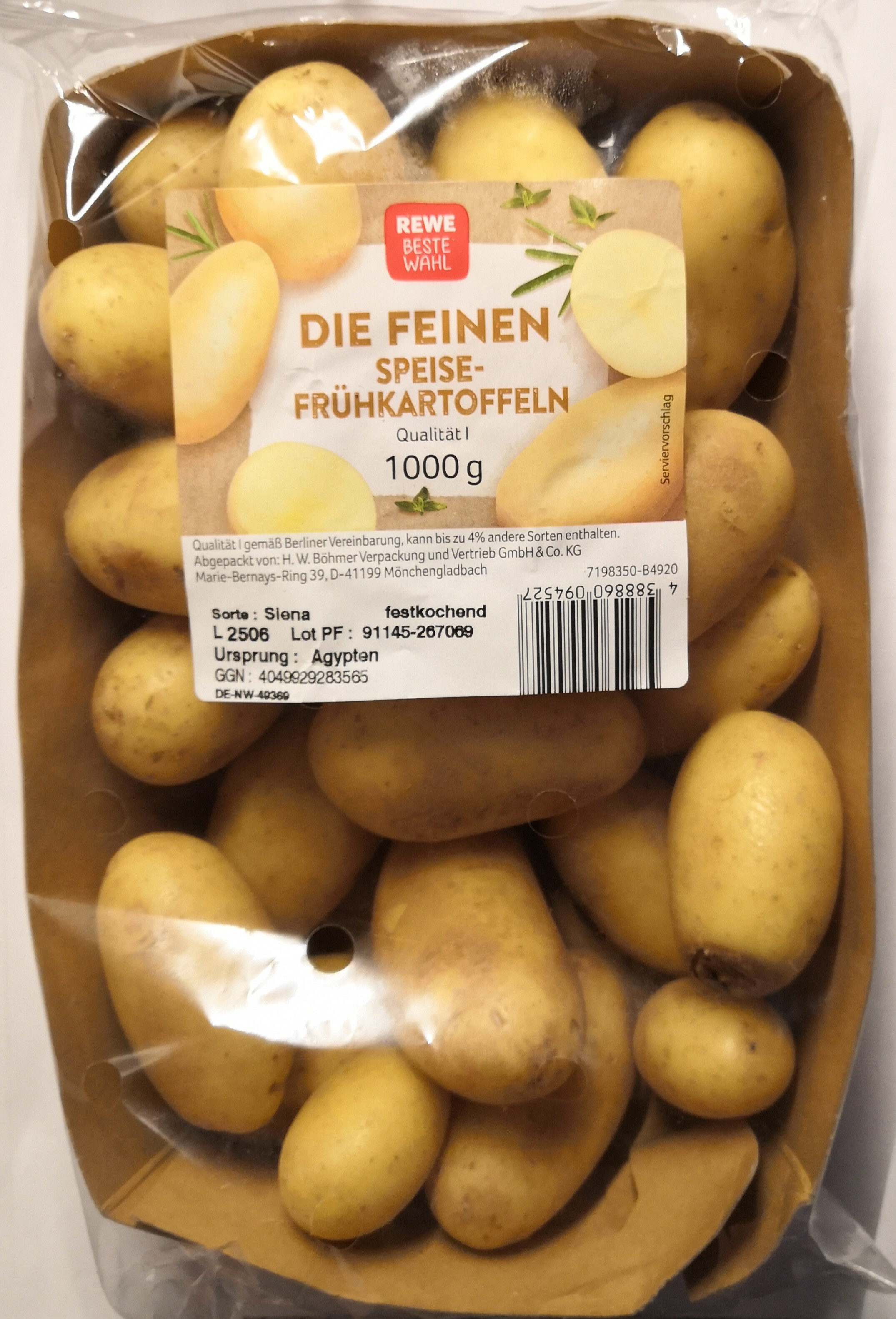 Die Feinen, Speisefrühkartoffeln - Produkt
