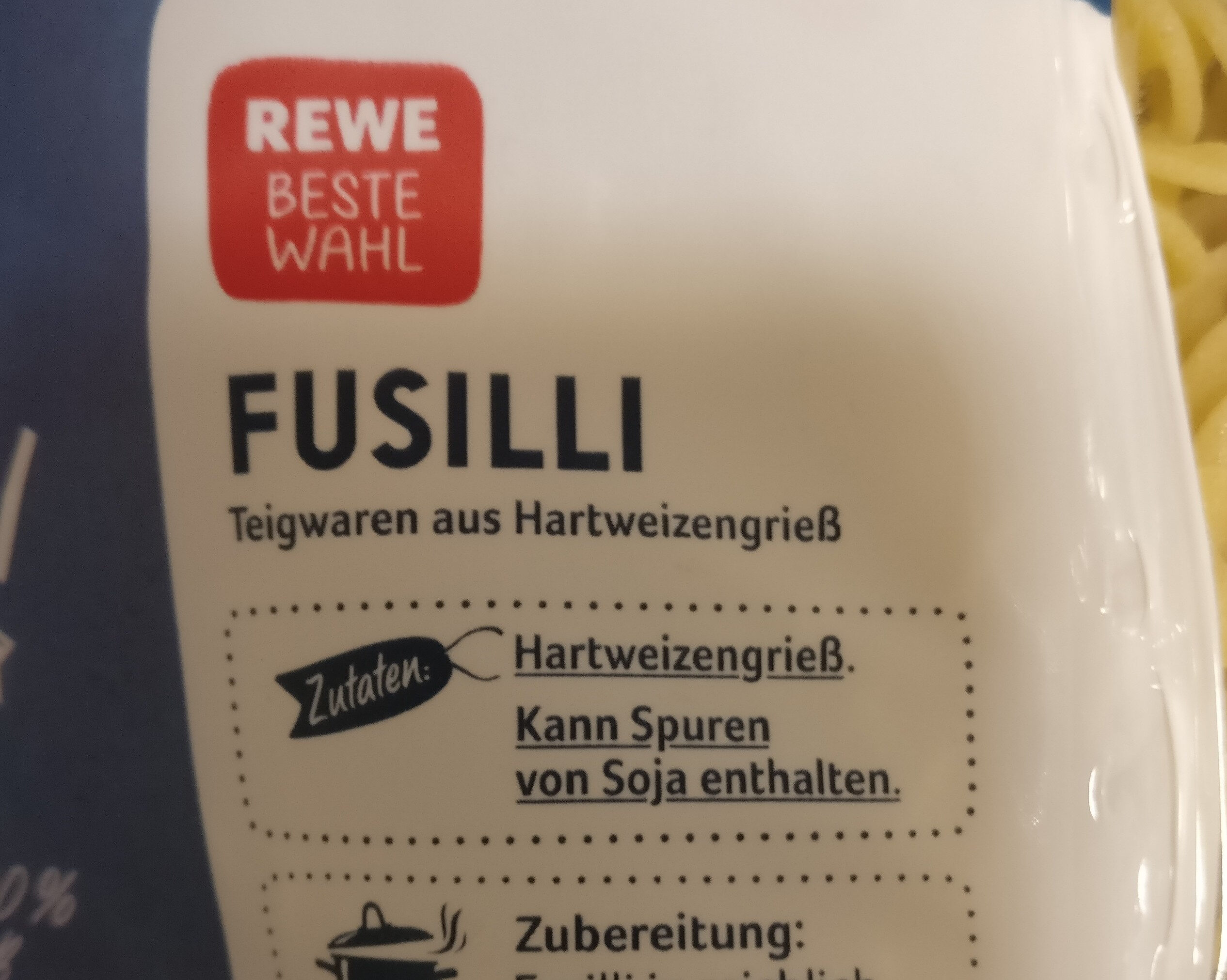 Rewe Fusilli - Ingredients - de