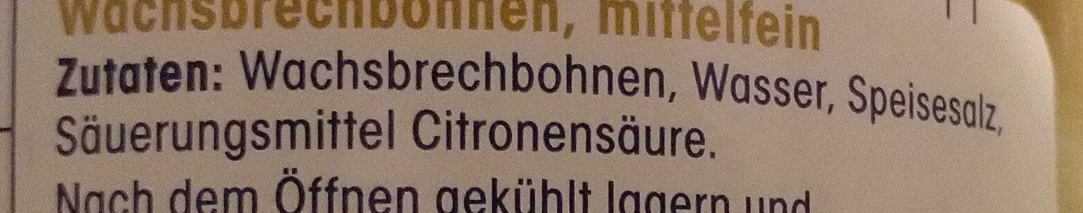 Wachsbrechbohnen - Ingredients - de