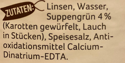 Braune Linsen - Ingredients