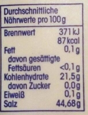Backpulver - Nutrition facts