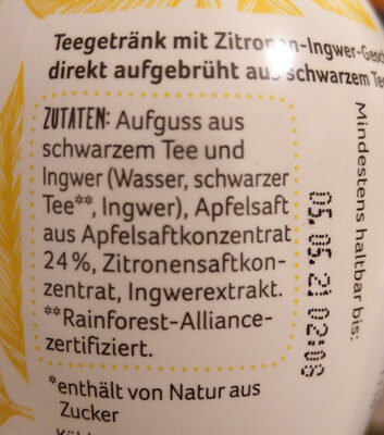 Rewe Beste Wahl Tea & Fruit Zitronen-Ingwer-Geschmack - Ingredients - de