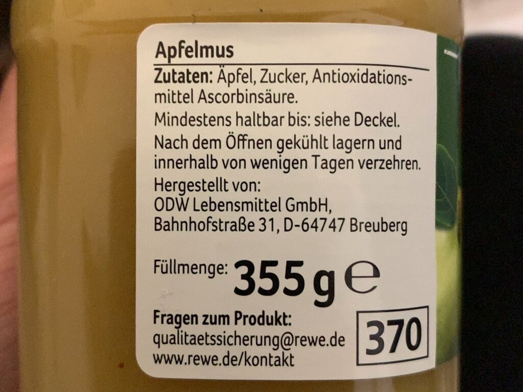 Apfelmus Golden Delicious - Ingredients