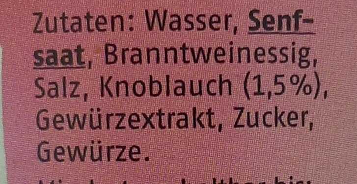 Knoblauch Senf - Ingredients - de