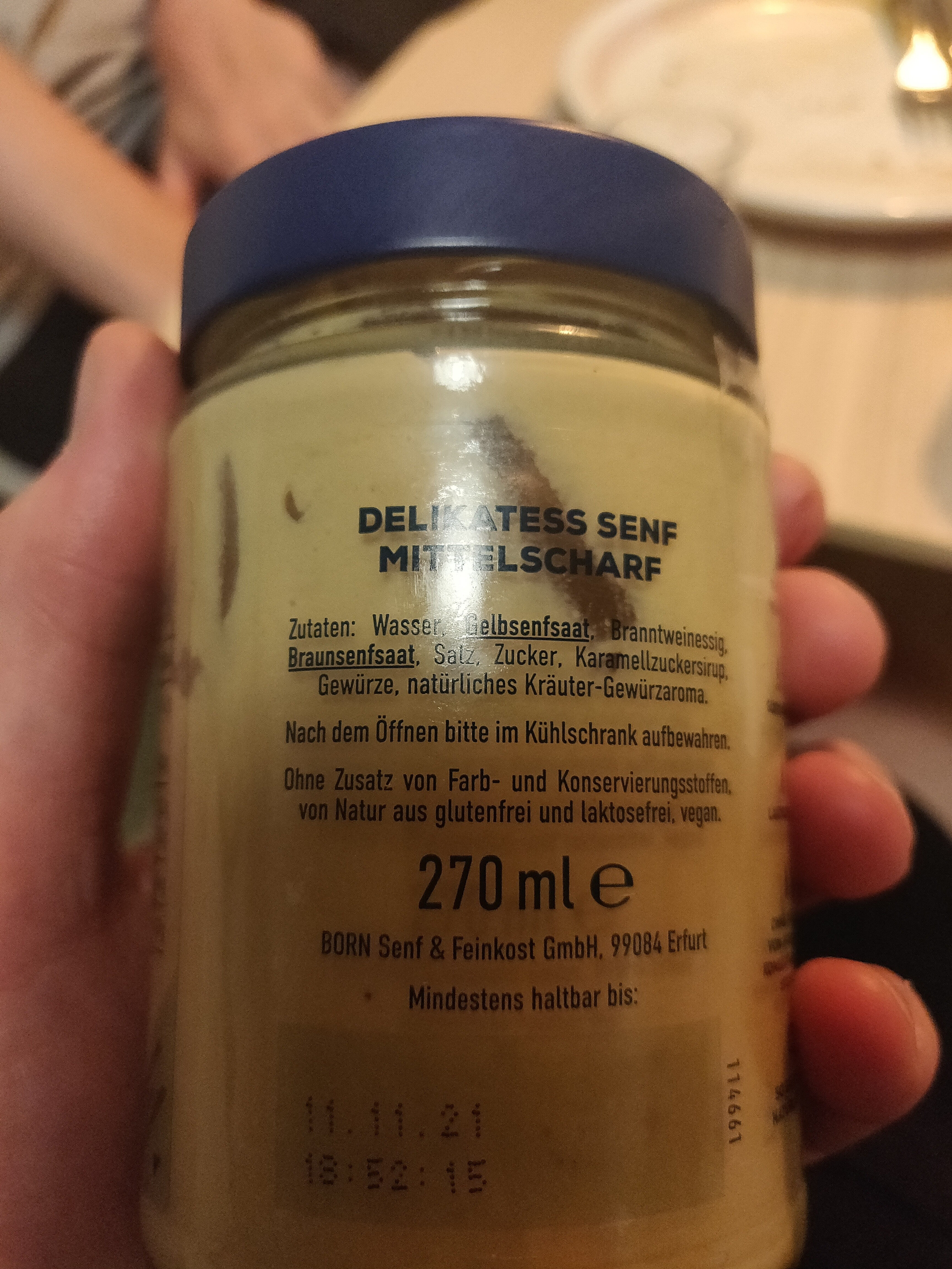 Born Senf Mittelscharf - Ingredients - de