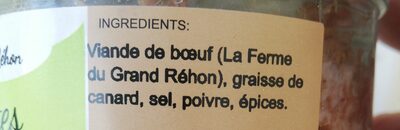 Rillettes de Boeuf - Ingredients - fr