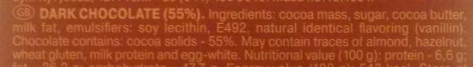 Горький шоколад (55%) - Ingredients