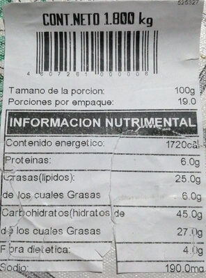 Pastel de zanahoria Costco - Información nutricional