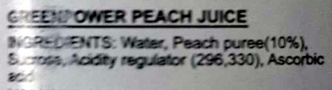 Peach Juice - Ingredientes - en