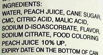 Peach Juice - Ingredientes - en