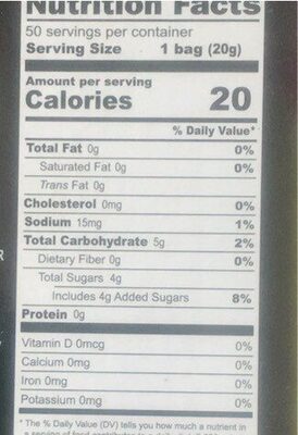 Jelly Pocket Assorted - Nutrition facts