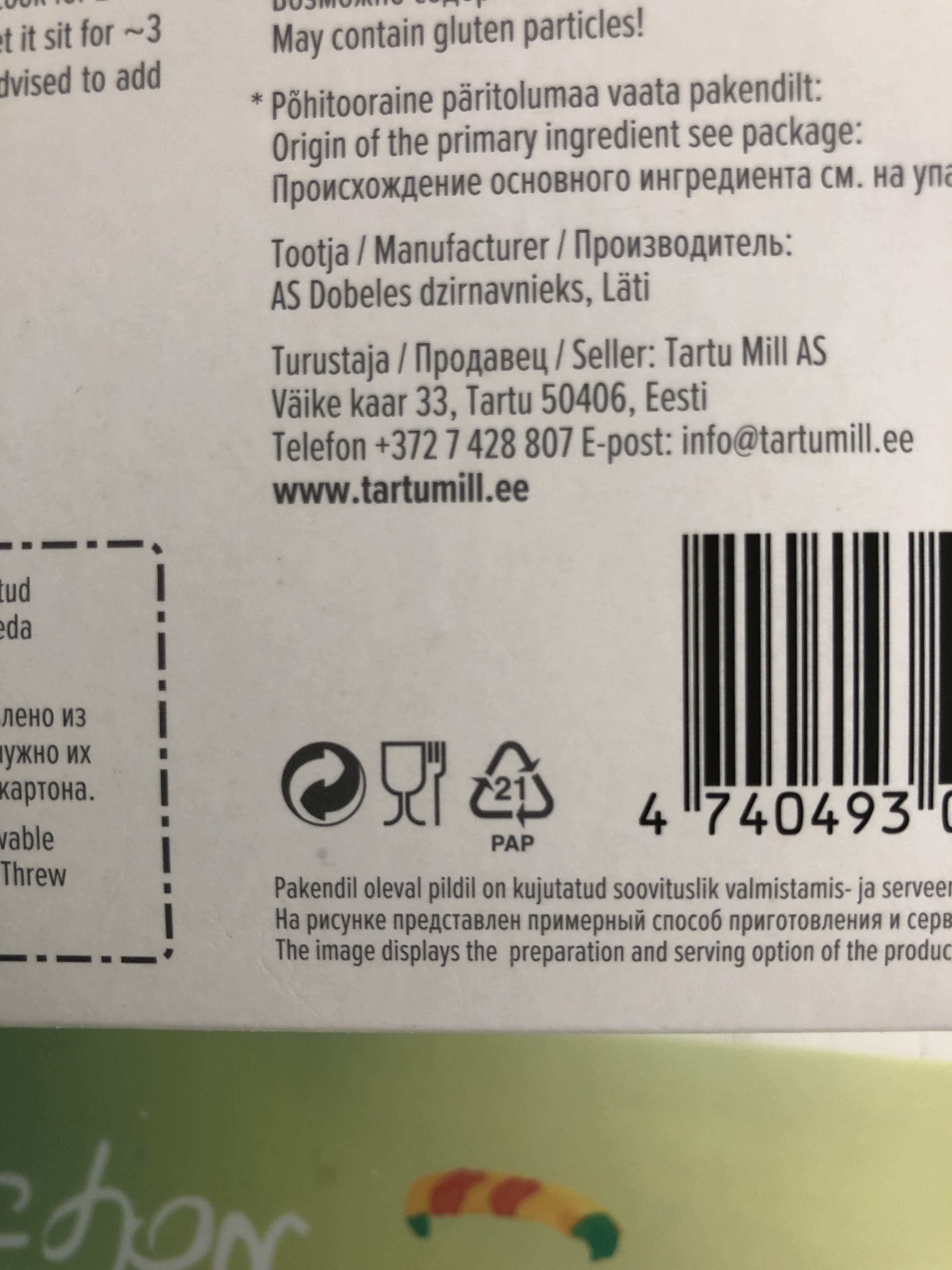Riisihebeld - Recycling instructions and/or packaging information - fr