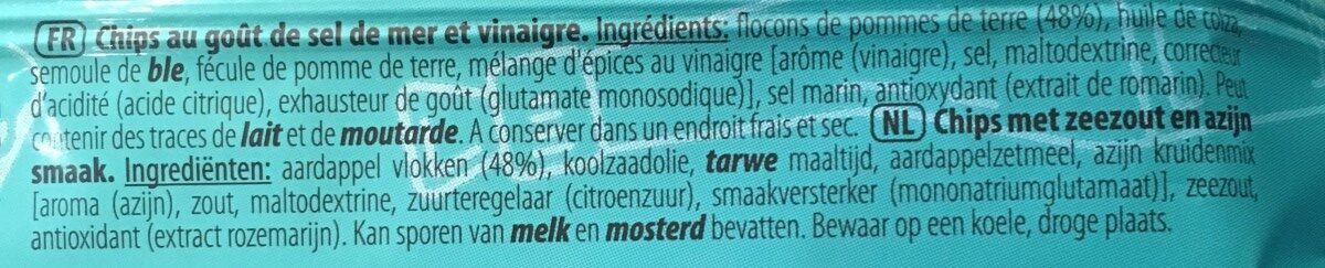 Long chips "sea salt vinegar" - Ingredients - fr