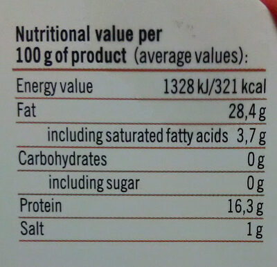  - Nutrition facts - lv