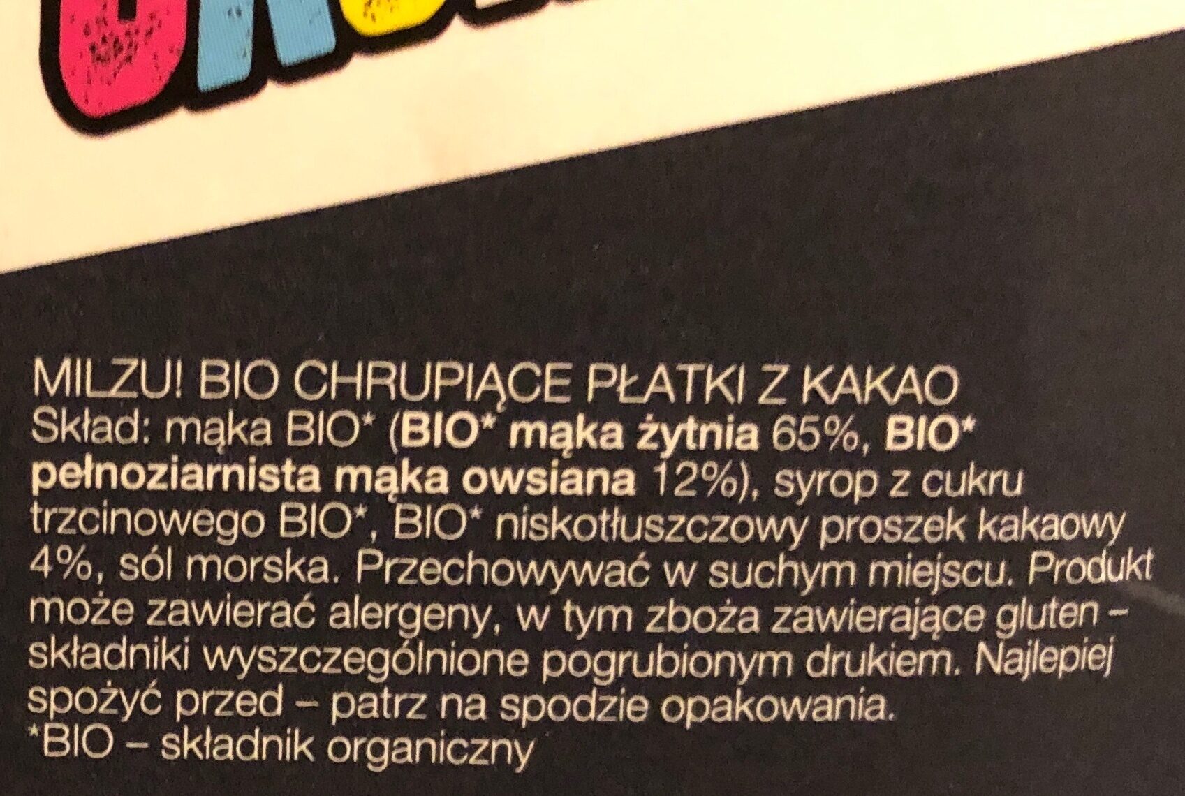 Crunchies BIO Kakao Żyto&Owies - Ingredients - pl