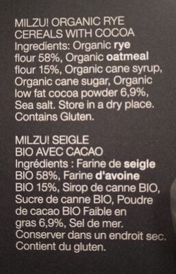 Boules de seigle au cacao bio - Ingredients - fr