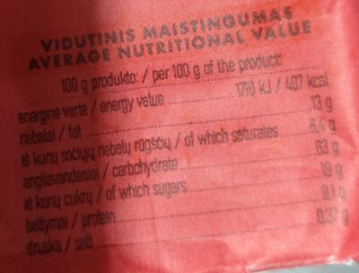 Gaidelis - Nutrition facts