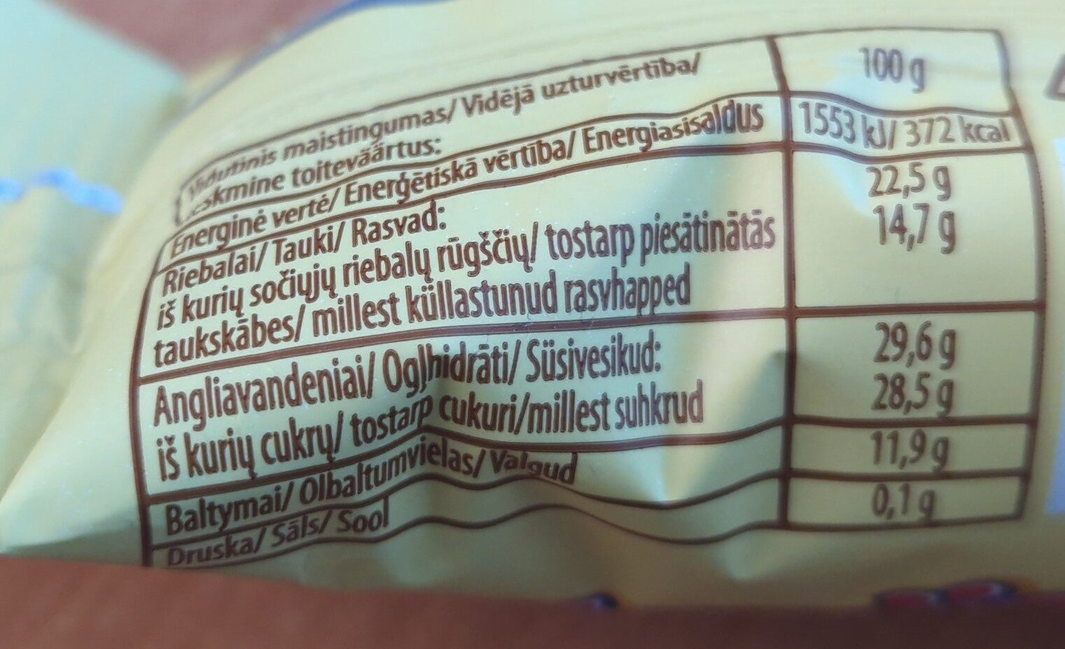 Varškės sūrelis - Nutrition facts