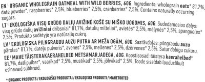 Wild berry oatmeal - Ingredients