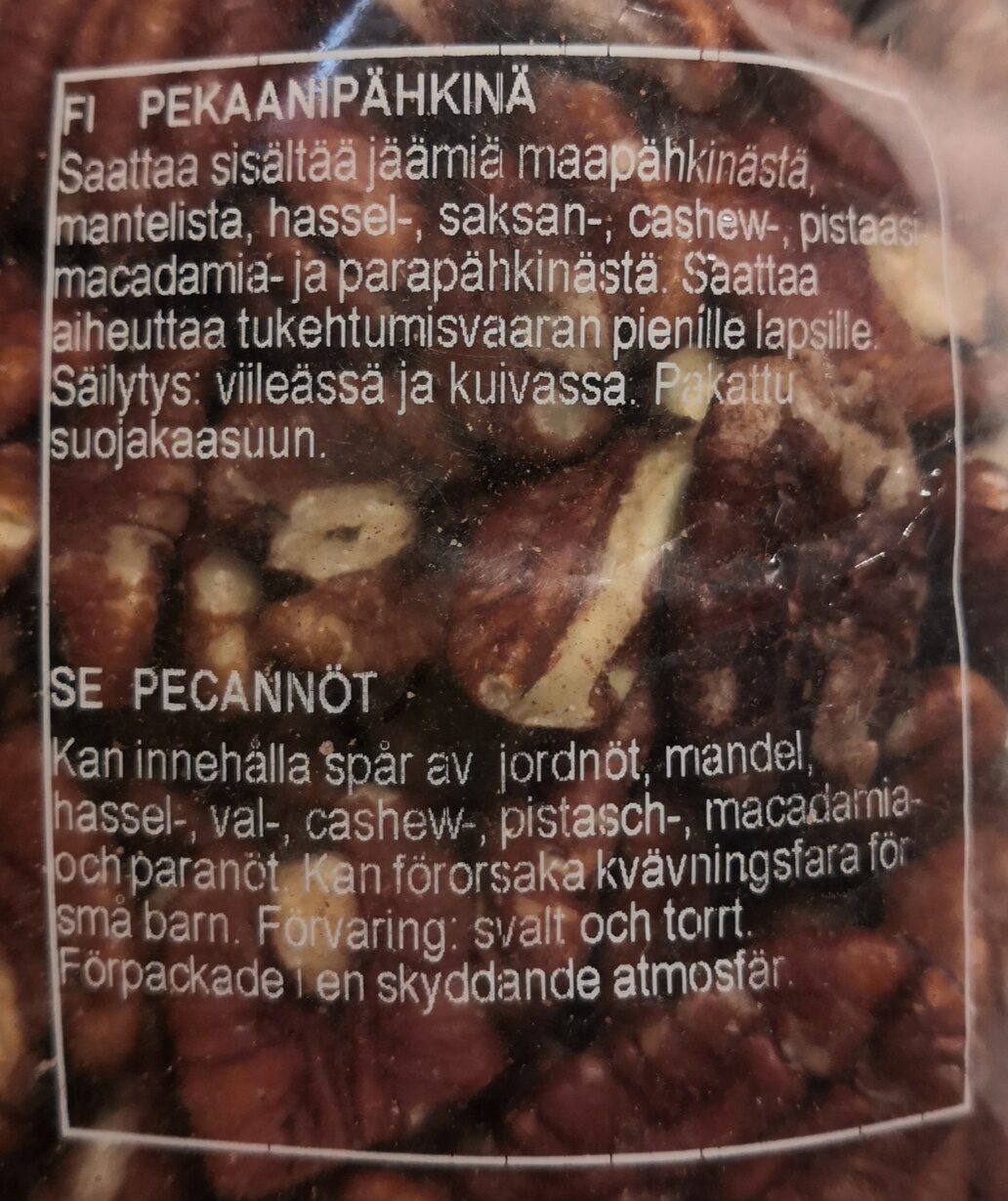 Pekaanipähkinä - Ainesosat