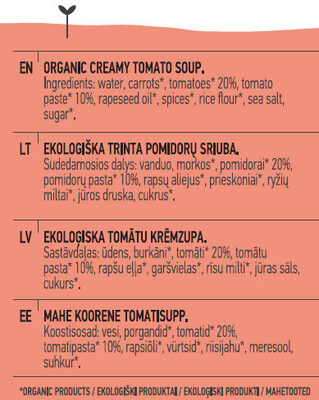Tomato soup - Sudėtis - en