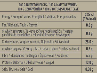 Ready-To-Eat Brown Lentils - Nutrition facts - en